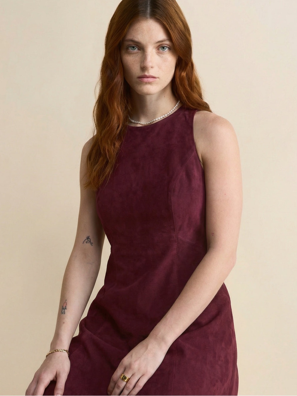 Lauren Ralph Lauren Sleeveless Wine Midi Dress